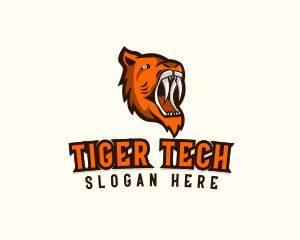 Tiger - Feline Tiger Fangs logo design