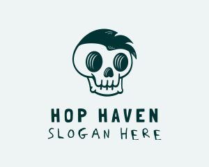 Green Skull Hip Hop logo design
