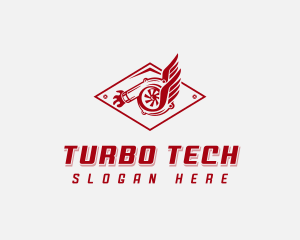 Engine Turbocharger Wings logo design