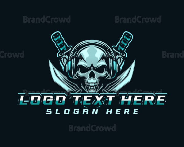 Skull Blade Knife Logo