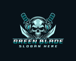 Skull Blade Knife logo design