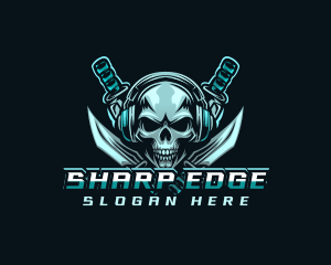 Skull Blade Knife logo design