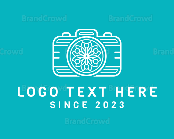 Camera Mandala Outline Logo