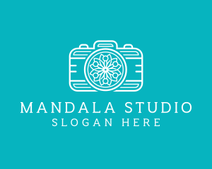 Mandala - Camera Mandala Outline logo design