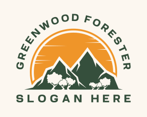 Forest Mountain Sun logo design