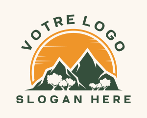 Camping - Forest Mountain Sun logo design