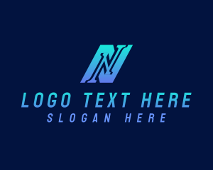 Letter UN - Modern Tech Firm Letter N logo design