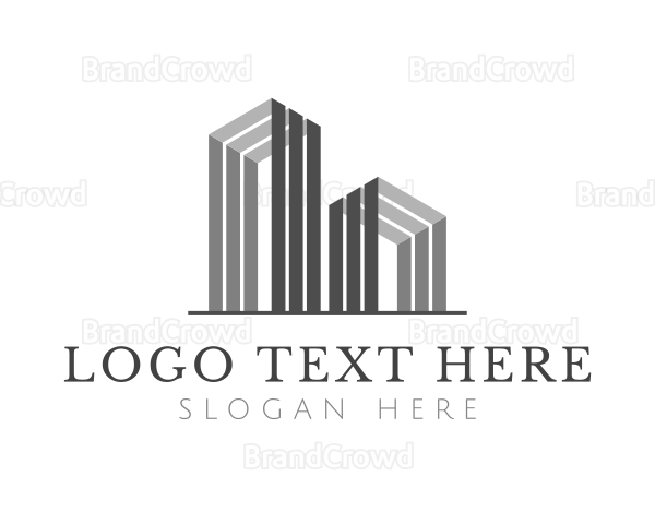 Gray Building Realtor Logo