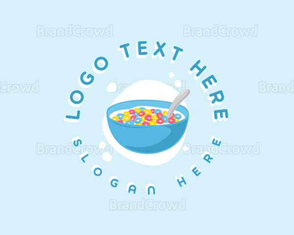 Milk Cereal Bowl Breakfast Logo