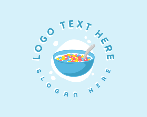 Breakfast - Milk Cereal Bowl Breakfast logo design