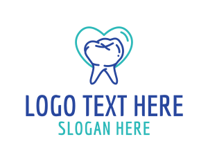 Oral Care - Simple Heart Tooth logo design