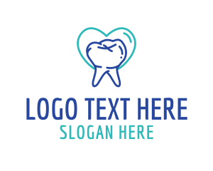 Heart - Simple Heart Tooth logo design