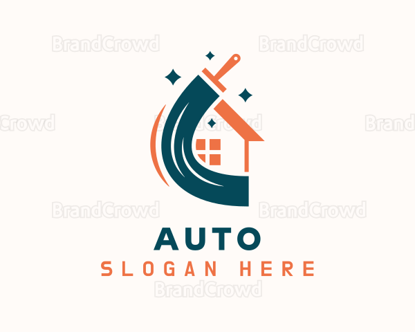 House Squeegee Cleaner Logo