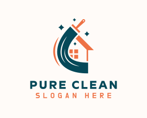 House Squeegee Cleaner logo design