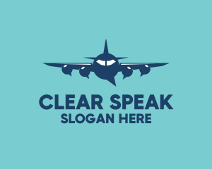 Speech - Plane Chat Bubbles logo design