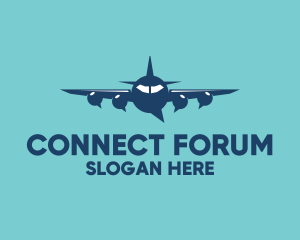 Forum - Plane Chat Bubbles logo design