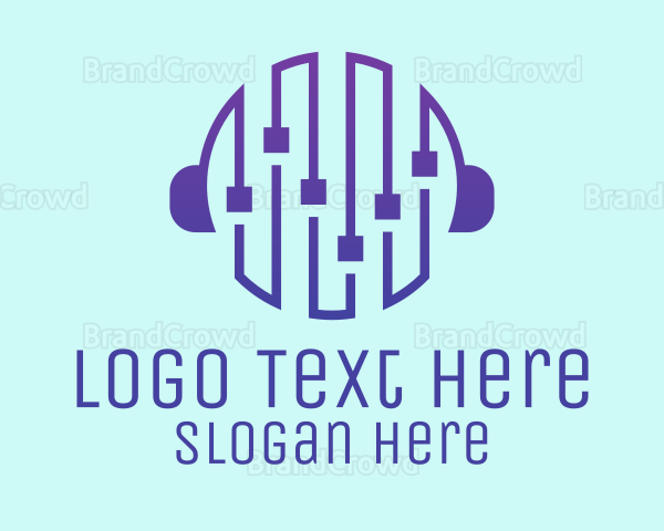 DJ Headphones Mixer Logo