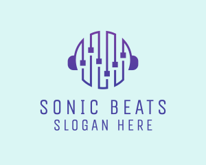 Headphones - DJ Headphones Mixer logo design