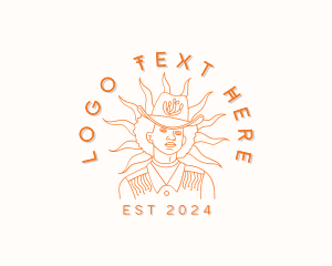 Cowboy Hat - Western Texas Cow Girl logo design