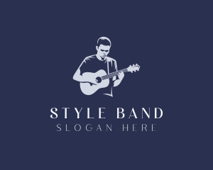 Guitarist Musician Concert logo design