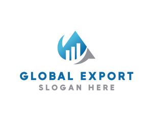 Export - Modern Triangle Statistics logo design