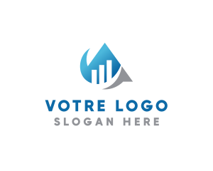 Blue - Modern Triangle Statistics logo design