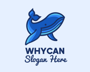 Blue Marine Whale Logo