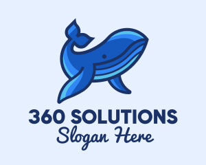 Blue Marine Whale logo design