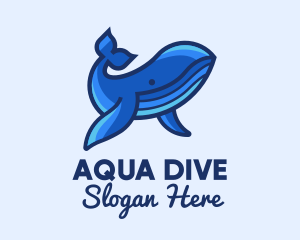 Diving - Blue Marine Whale logo design