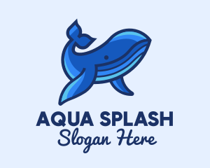 Swim - Blue Marine Whale logo design