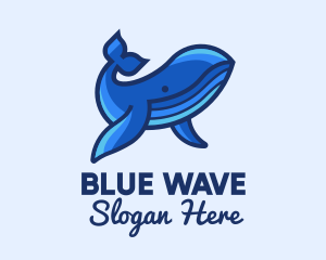 Blue - Blue Marine Whale logo design
