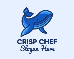 Blue Marine Whale logo design