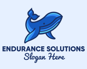 Blue Marine Whale logo design