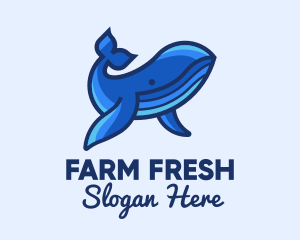 Blue Marine Whale logo design