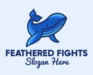 Blue Marine Whale logo design