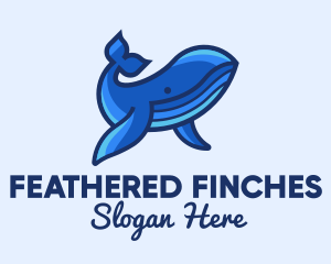 Blue Marine Whale logo design