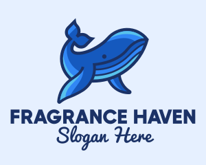 Blue Marine Whale logo design