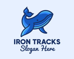 Blue Marine Whale logo design