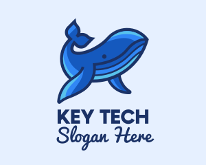 Blue Marine Whale logo design