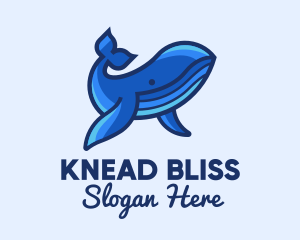 Blue Marine Whale logo design