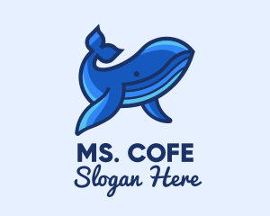 Blue Marine Whale logo design