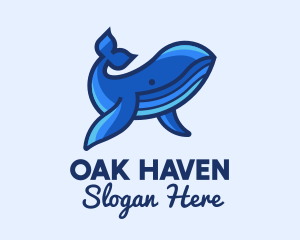 Blue Marine Whale logo design