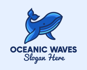 Marine - Blue Marine Whale logo design