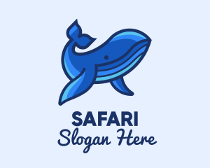 Blue Marine Whale logo design