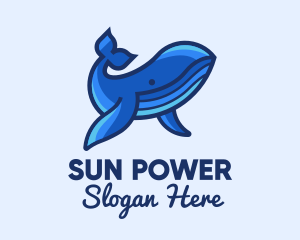 Blue Marine Whale logo design