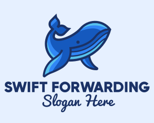 Blue Marine Whale logo design