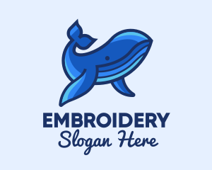 Blue Marine Whale logo design