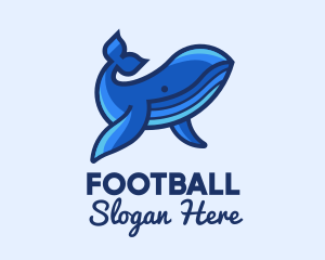 Fish - Blue Marine Whale logo design