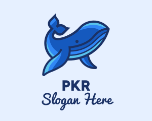 Blue Marine Whale logo design