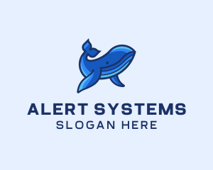 Blue Marine Whale logo design